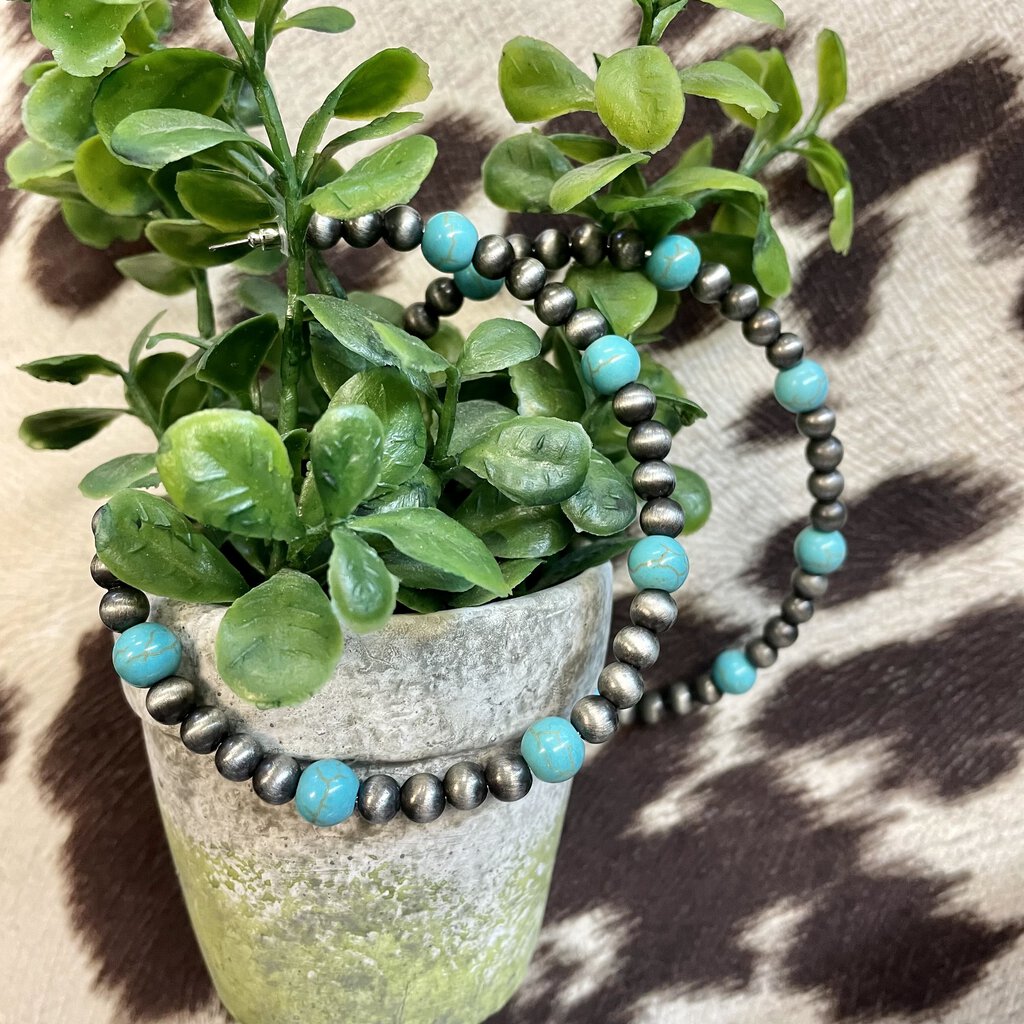 Silver Pearl Hoops