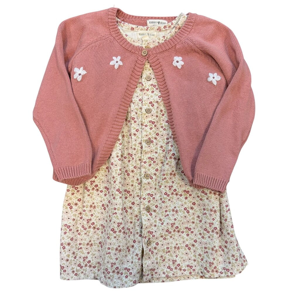Rabbit Bear Dress w/Cardigan