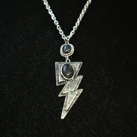 Black Lightning Bolt Necklace